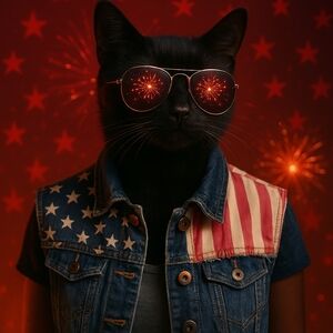 Sleeveless American Flag Denim Jacket